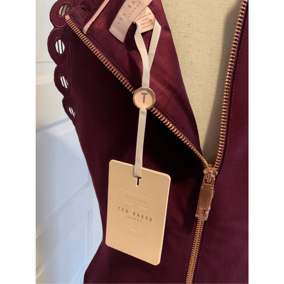 Ted Baker Burgundy Red Dress - Picture 12 of 14